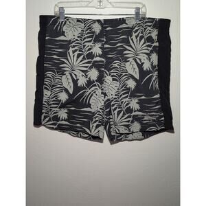 Tommy Bahama Mens Swim Trunks (40" XL) Black Palm Trees Floral Hawaiian Tropical